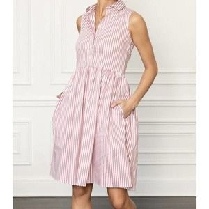 The Shirt Rochelle Behrens Dress Women’s Small Stripped Full Skirt Dress Pink